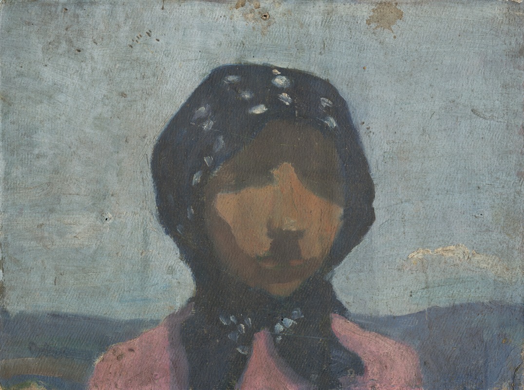 Frida Konstantin - Study of a Peasant in a Black Spotted Scarf