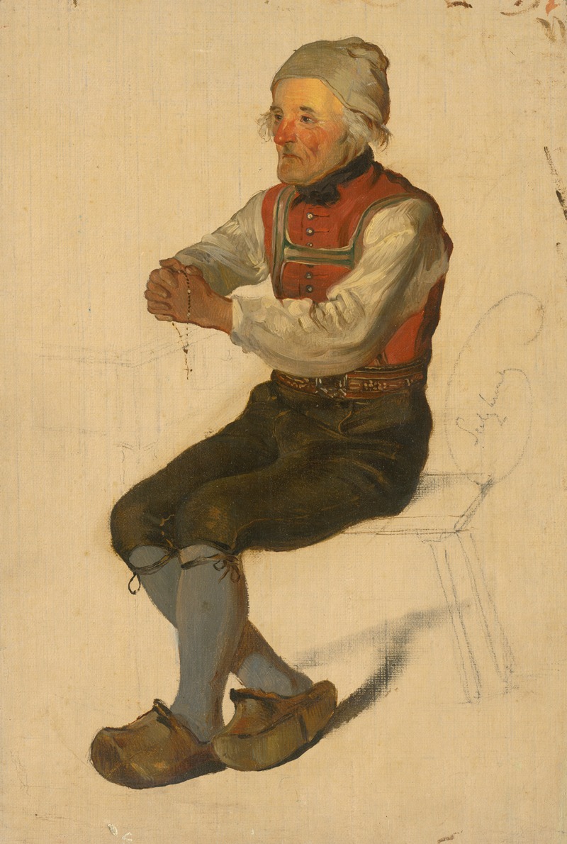 Friedrich Carl von Scheidlin - Study of a Seated Peasant