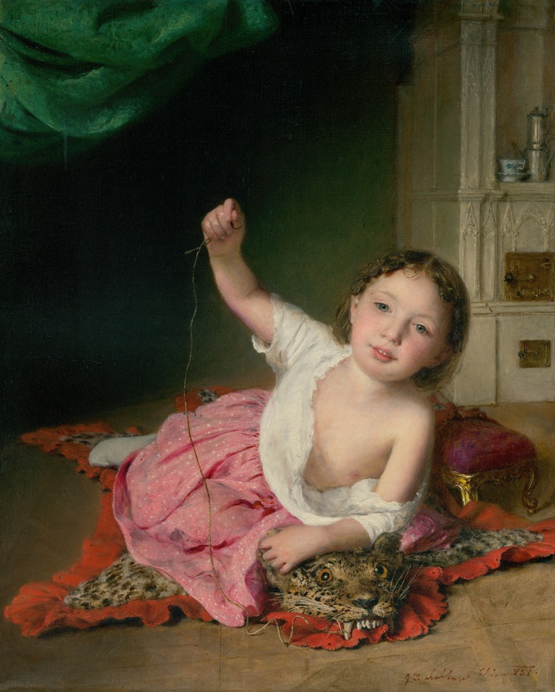 Johann Baptist Reiter - Little Girl Playing