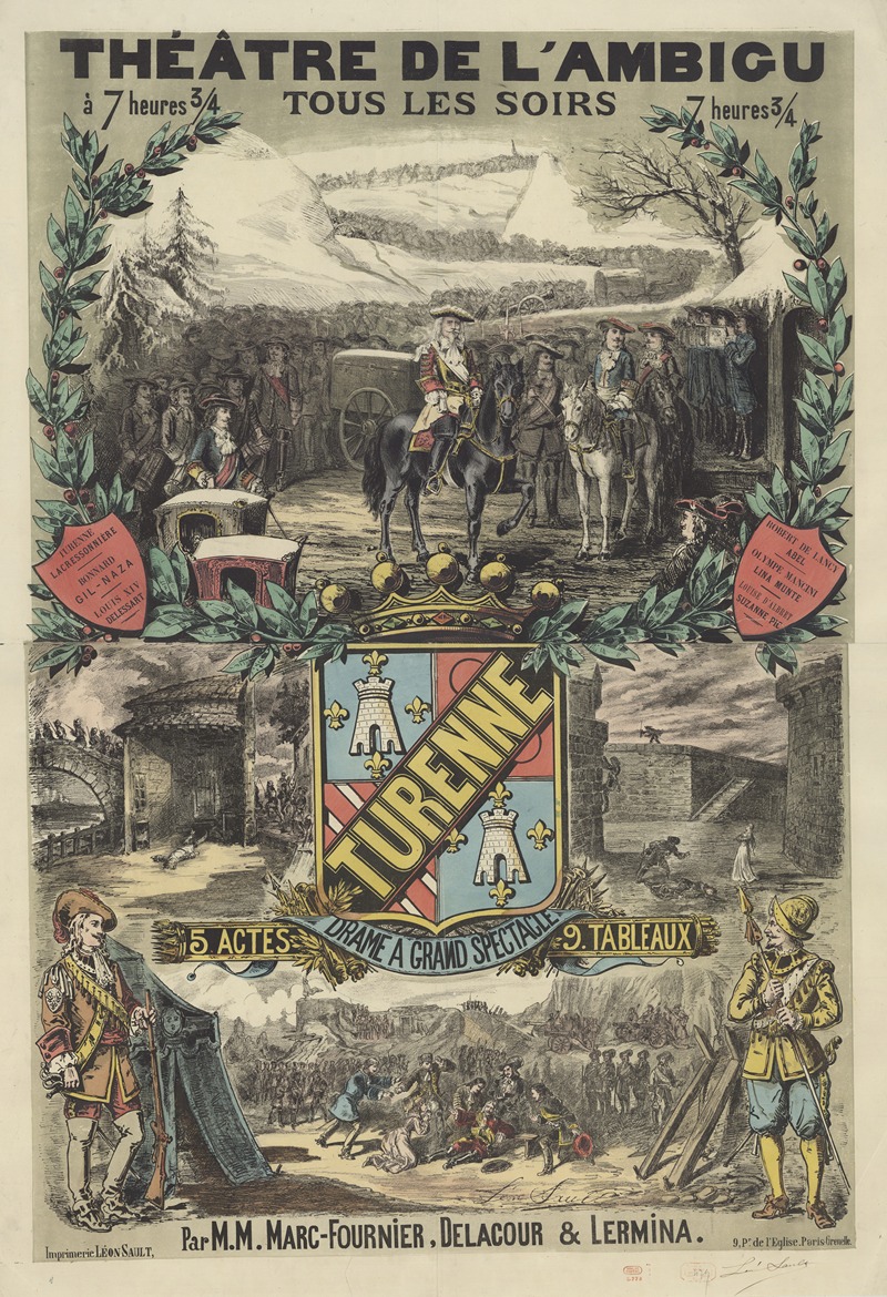 Léon Sault - Théâtre de l’Ambigu. Turenne, drame à grand spectacle, par M.M. Marc-Fournier, Delacour & Lermina