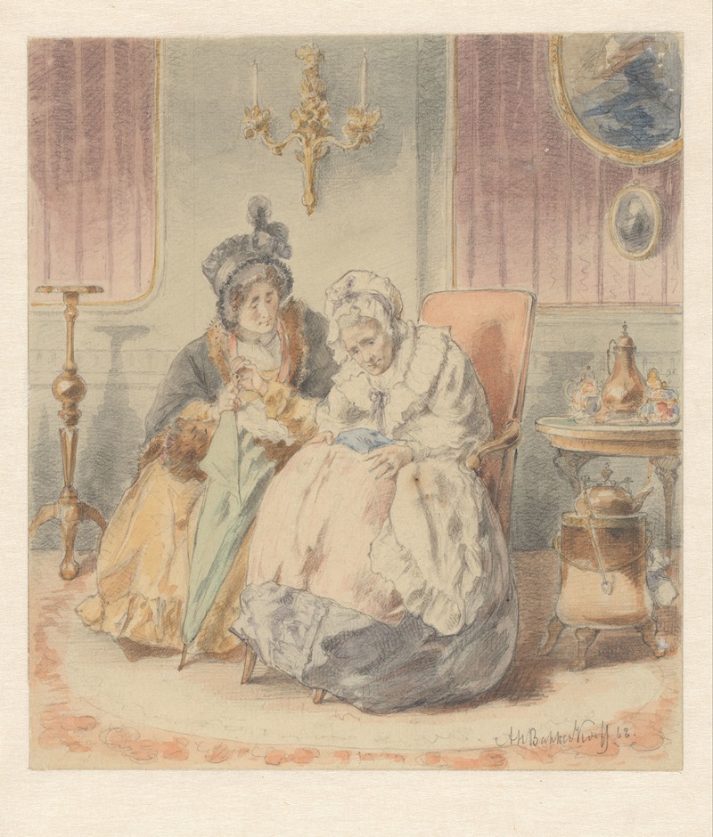 Alexander Hugo Bakker Korff - Twee zittende vrouwen in een interieur