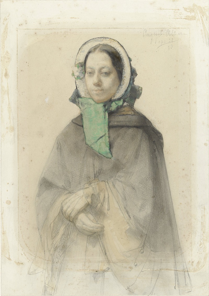 August Allebé - Portret van Theresia A. A. Allebé