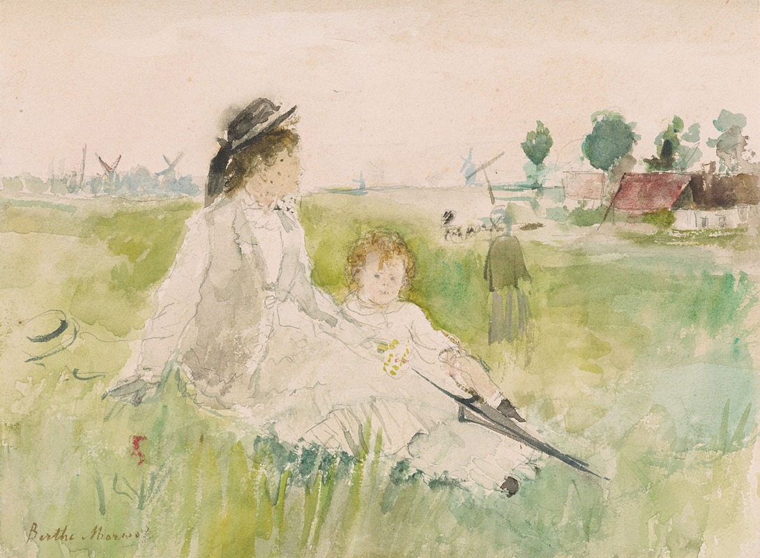 Berthe Morisot - A Woman and Child Seated on the Grass