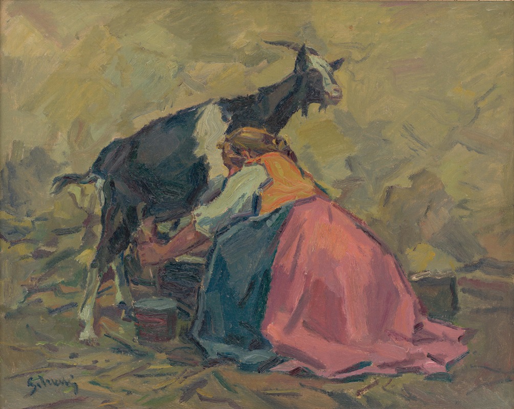 Gustáv Mallý - Milking