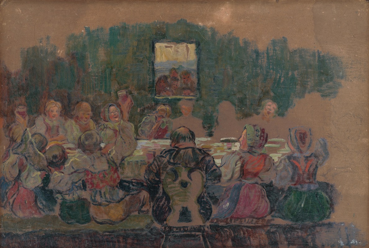 Gustáv Mallý - Wedding Feast – Study for the Painting