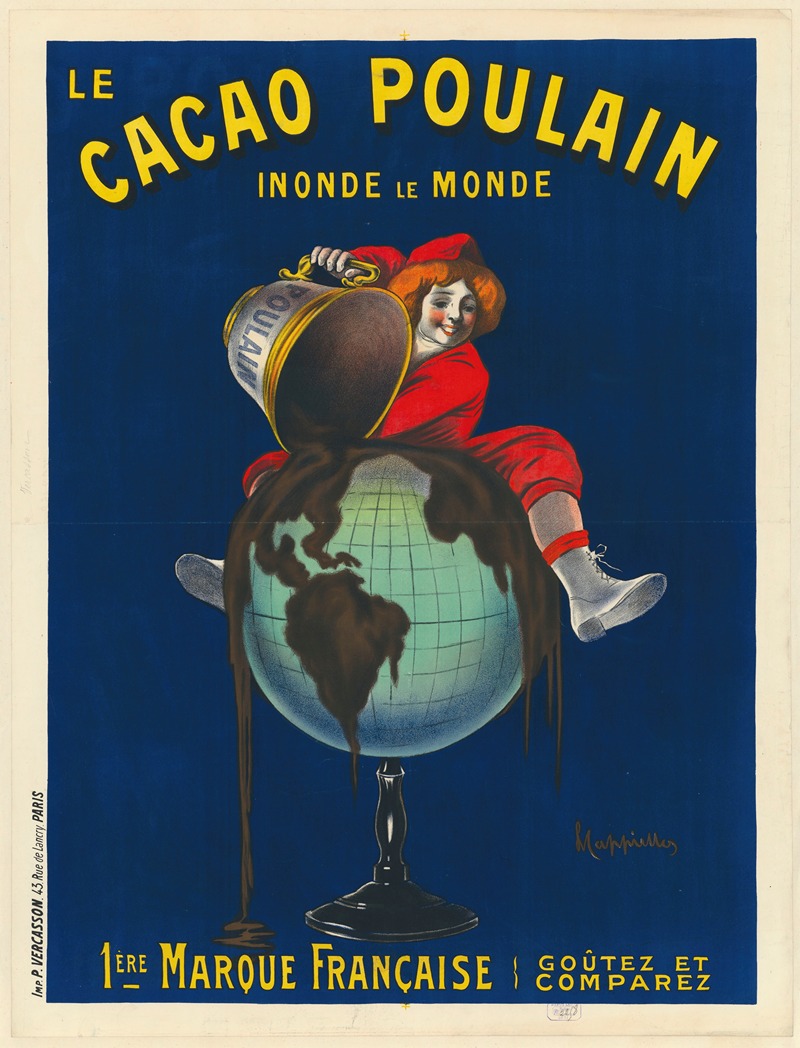 Leonetto Cappiello - Le Cacao Poulain inonde le monde. 1ère marque française. Goutez et comparez