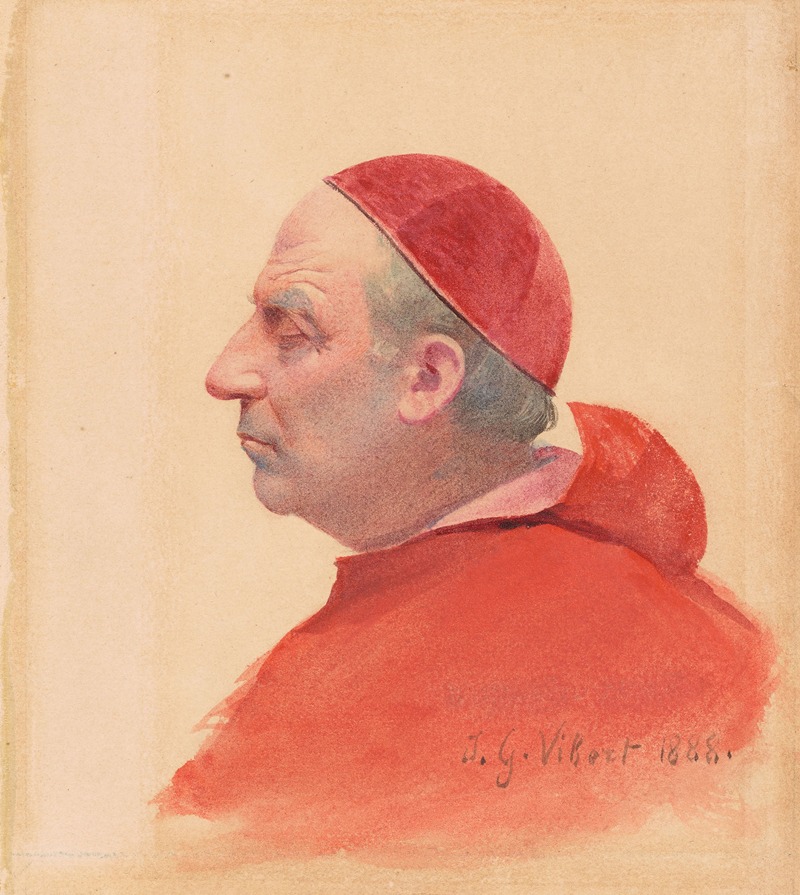 Jehan Georges Vibert - A Cardinal in Profile