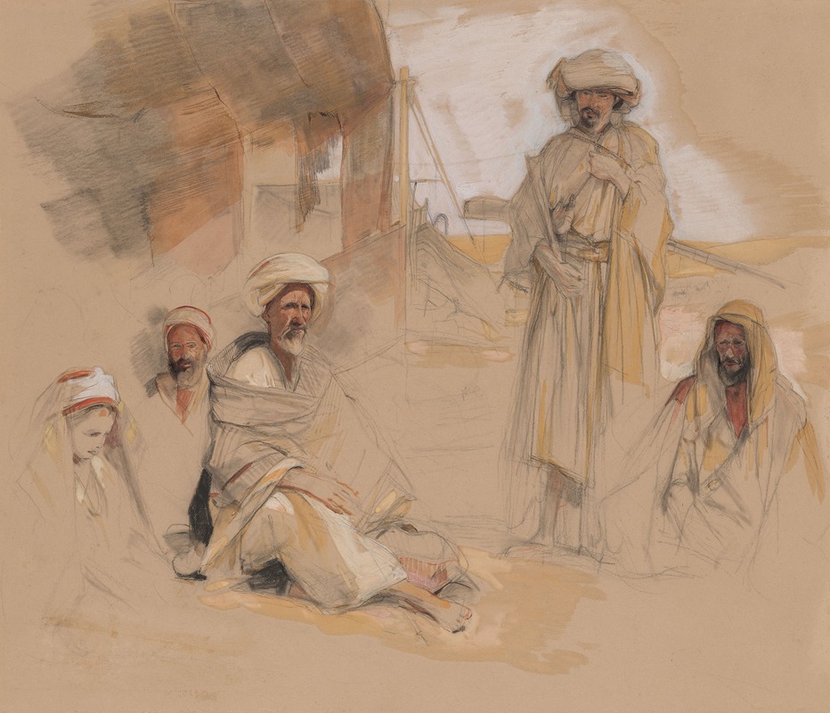 John Frederick Lewis - A Bedouin Encampment at Gebel Tor in the Sinai Desert