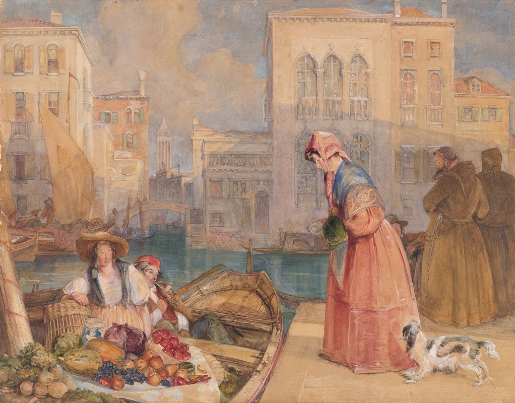 John Frederick Lewis - Fruitsellers on a Venetian Canal