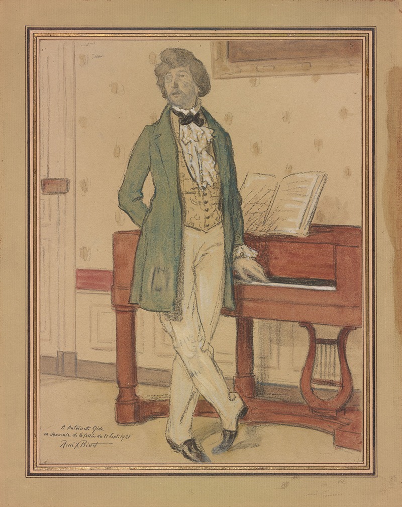 René François Xavier Prinet - Study of a Young Man Beside a Piano