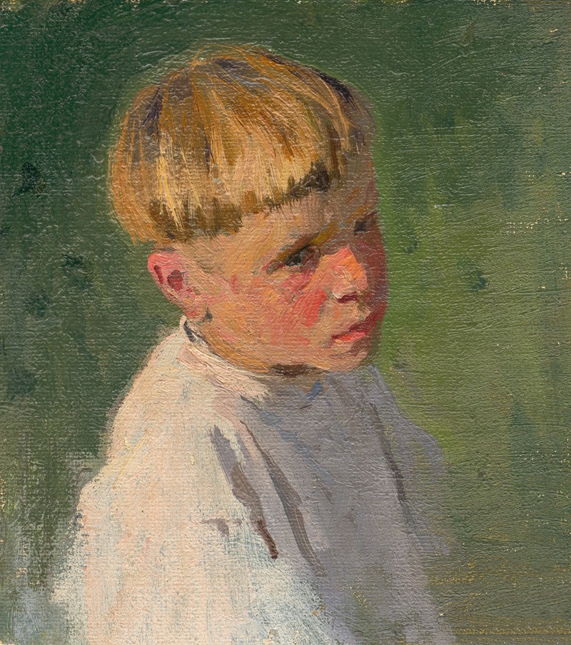 Teodor Zemplényi - Head Study of a Seated Boy