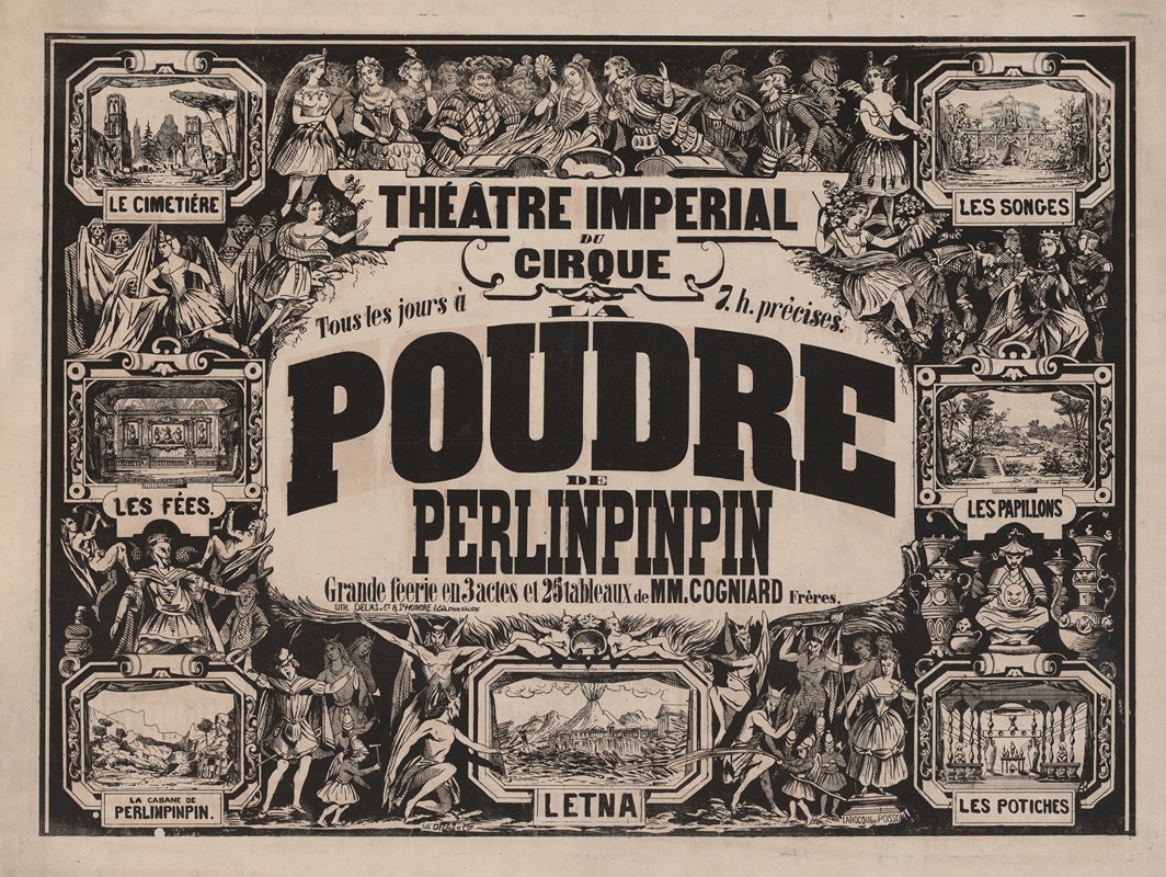 Lith. Delas et Cie - Théatre Impérial du Cirque… La Poudre de Perlinpinpin, grande féerie