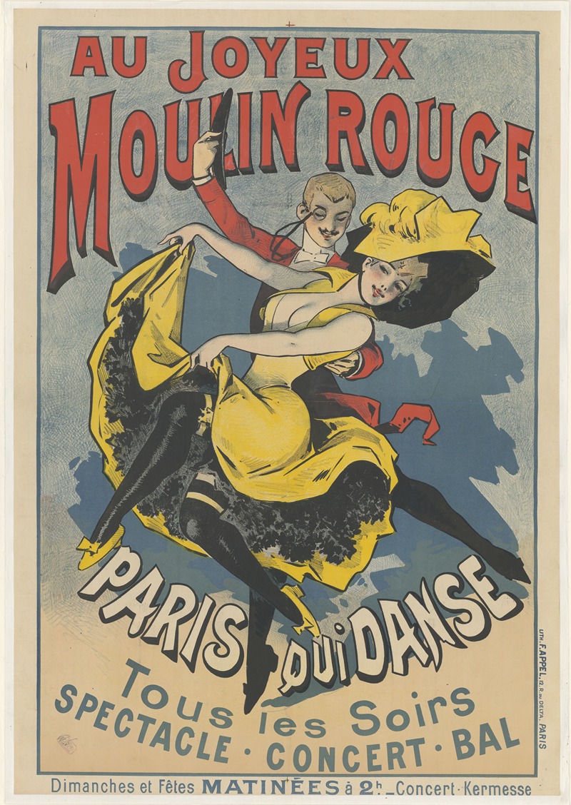 Lith. F. Appel - Au Joyeux Moulin rouge. Paris qui dans