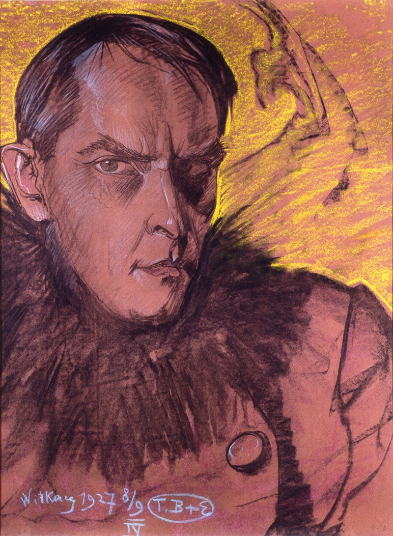 Stanisław Ignacy Witkiewicz - Self-portrait wearing a fur collar