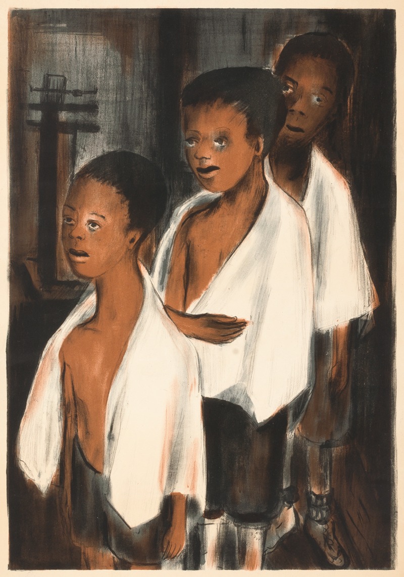 Anonymous - Three Children with White Towels