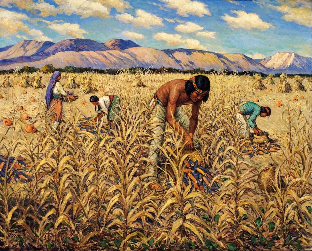 Carl Moon - Corn Harvest at Santo Domingo