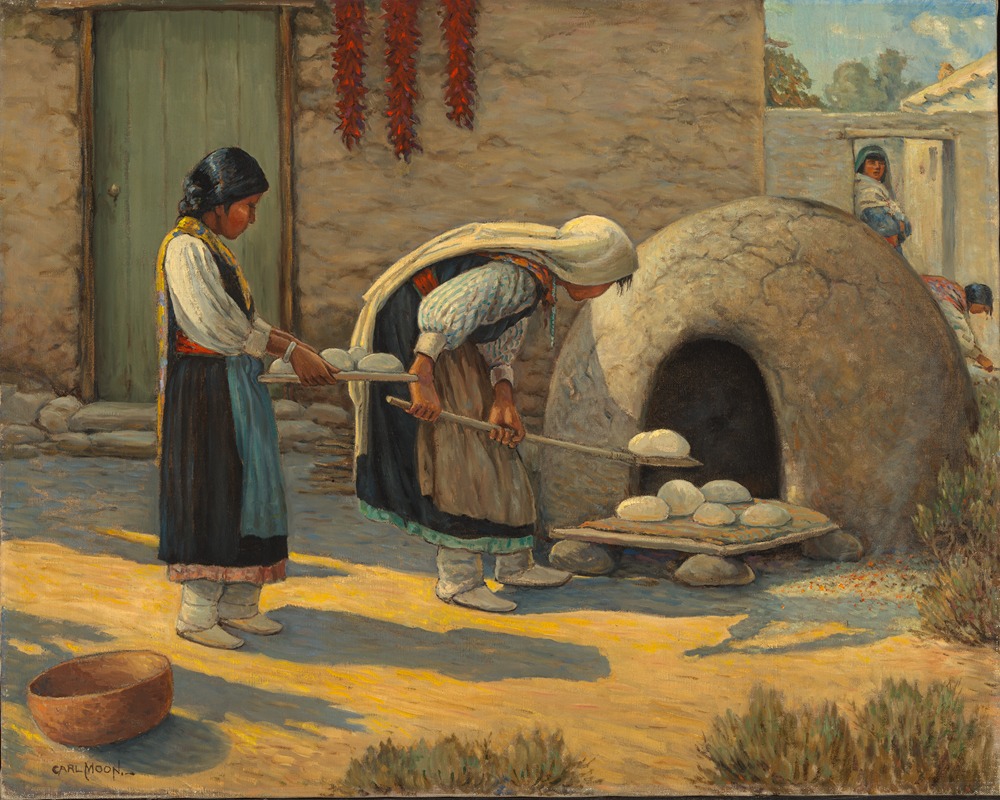 Carl Moon - Women Baking Bread