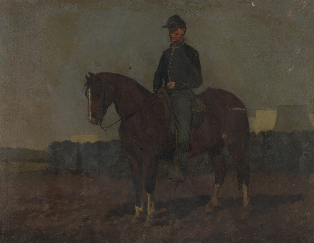 Edwin Forbes - Cavalry orderly, Rappahannock Station, Va.