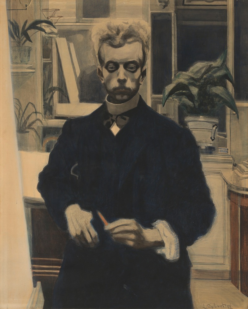 Léon Spilliaert - Zelfportret met rood potlood