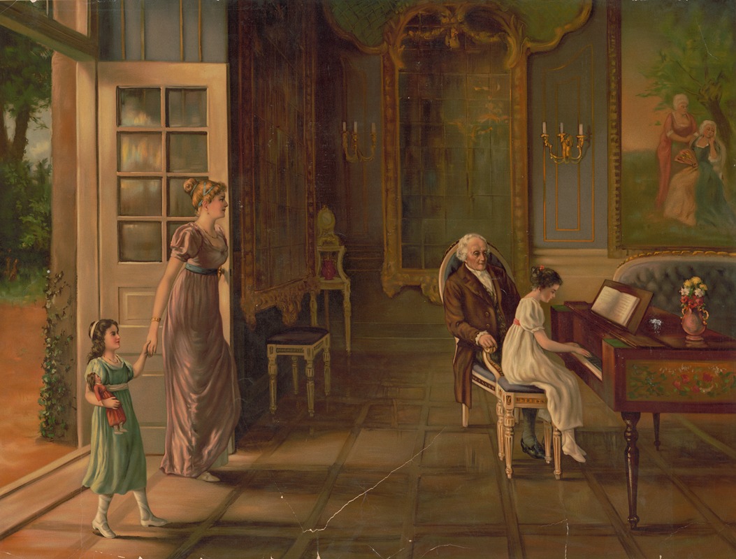 Anonymous - Harpsichord lesson for young girl