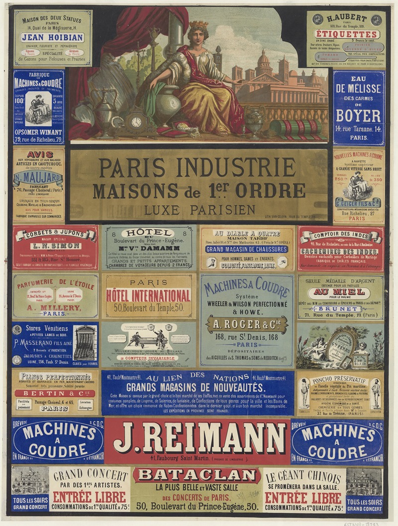 Lith. Van Geleyn - Paris Industrie. Maisons de 1er ordre, Luxe parisien