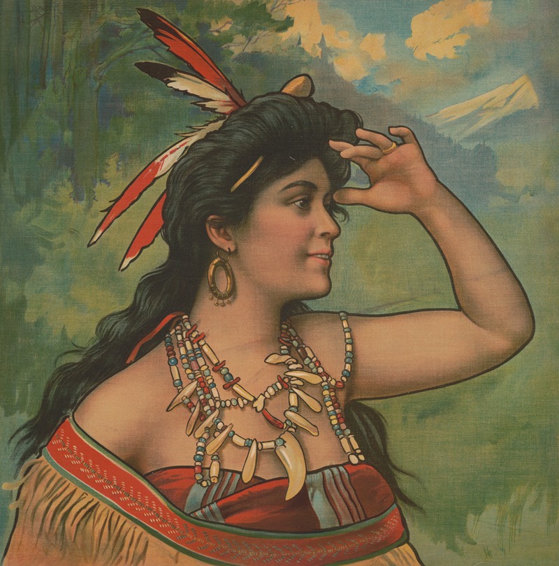 Campbell, Metzger & Jacobson - Woman wearing feathers in her hair looking off into the distance