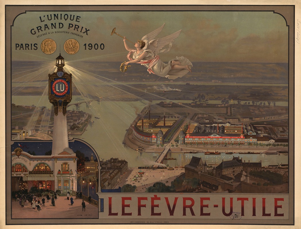 Loir Luigi - L’Unique grand prix décerné à la biscuiterie française, Paris 1900. Biscuits Lefèvre Utile LU