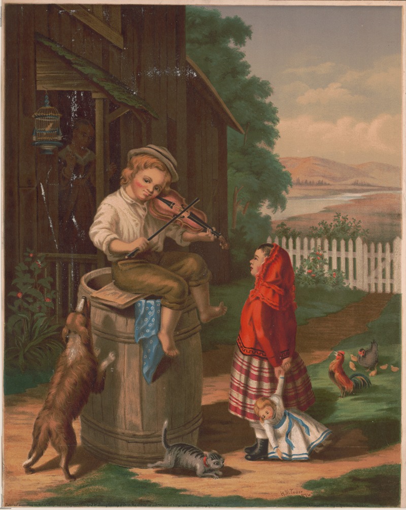 E.P. & L. Restein - Boy playing fiddle