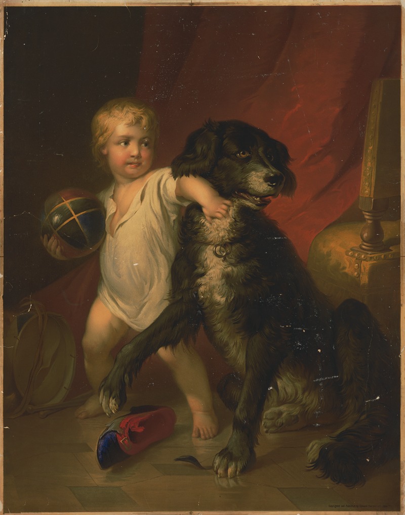 Edmund Foerster & Co. - Dog and child with ball
