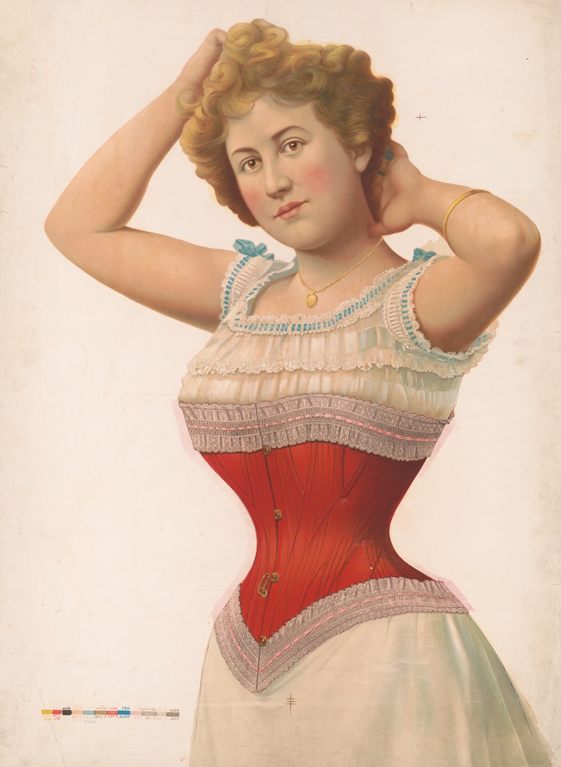 F. B. Patterson - Woman wearing a red corset