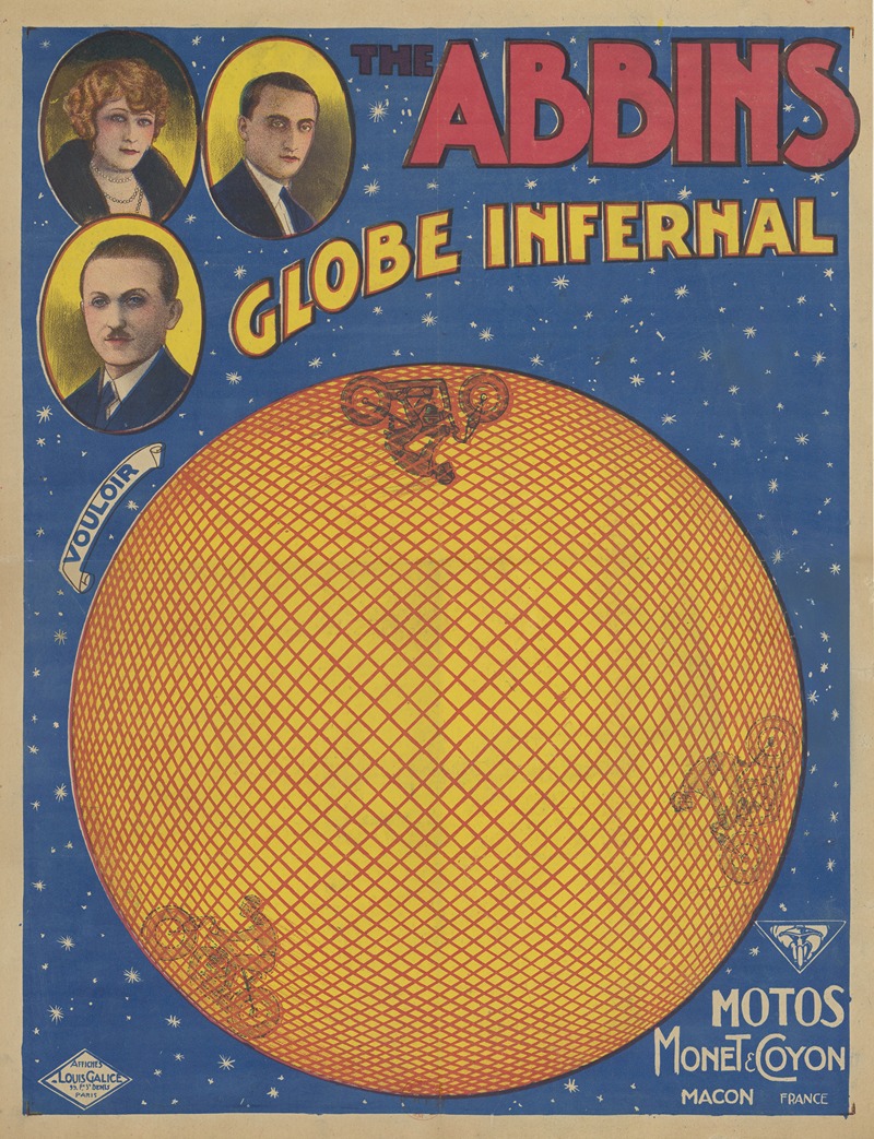 Louis Galice - The Abbins. Globe infernal. Motos Monet & Coyon