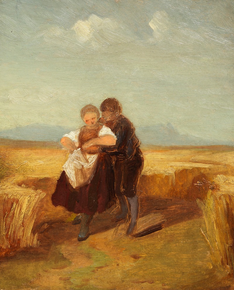 Carl Spitzweg - Bub und Mädchen im Kornfeld