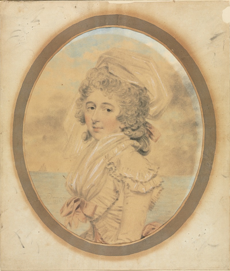 John Downman - Young Lady with a Pink Bow on Her Bodice