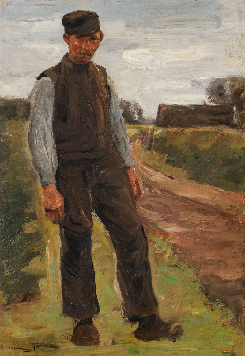 Max Liebermann - Stehender Bauer auf einem Wege