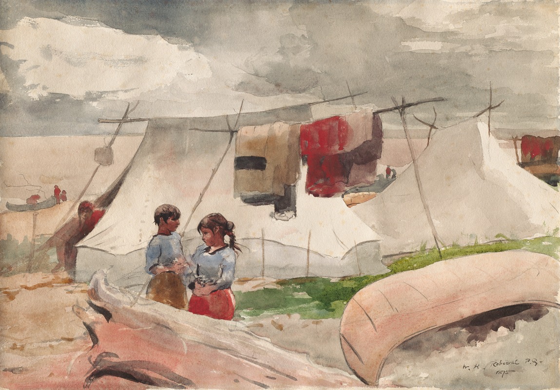 Winslow Homer - Indian Camp, Roberval, P.Q.