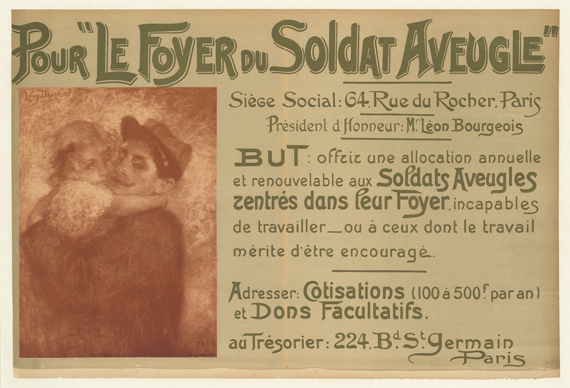 Lucien Lévy-Dhurmer - Pour ‘le Foyer du soldat aveugle’