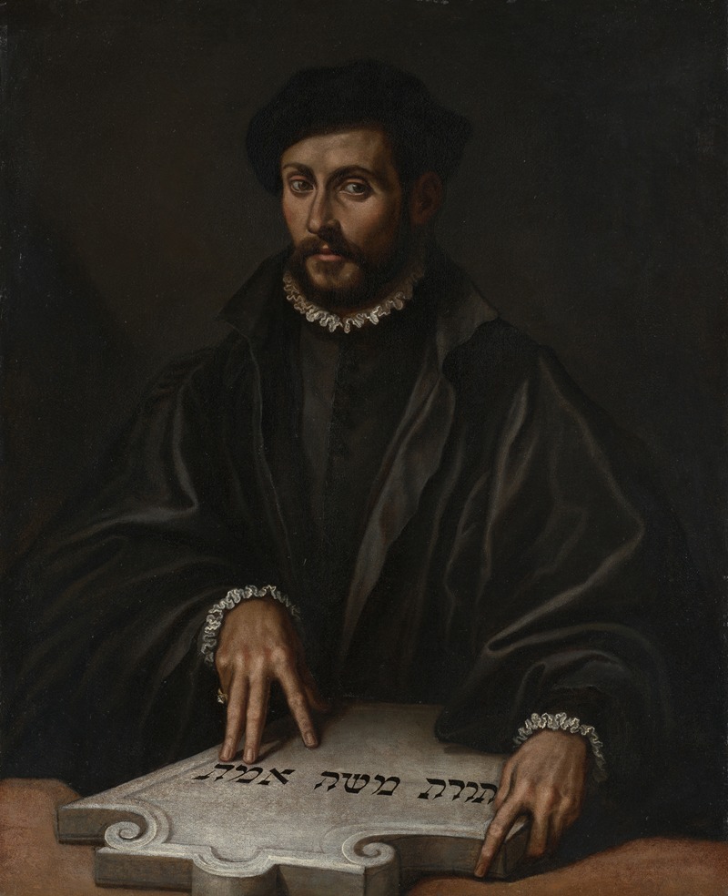 Antonio Campi - Portrait of a Man with a Hebrew Tablet