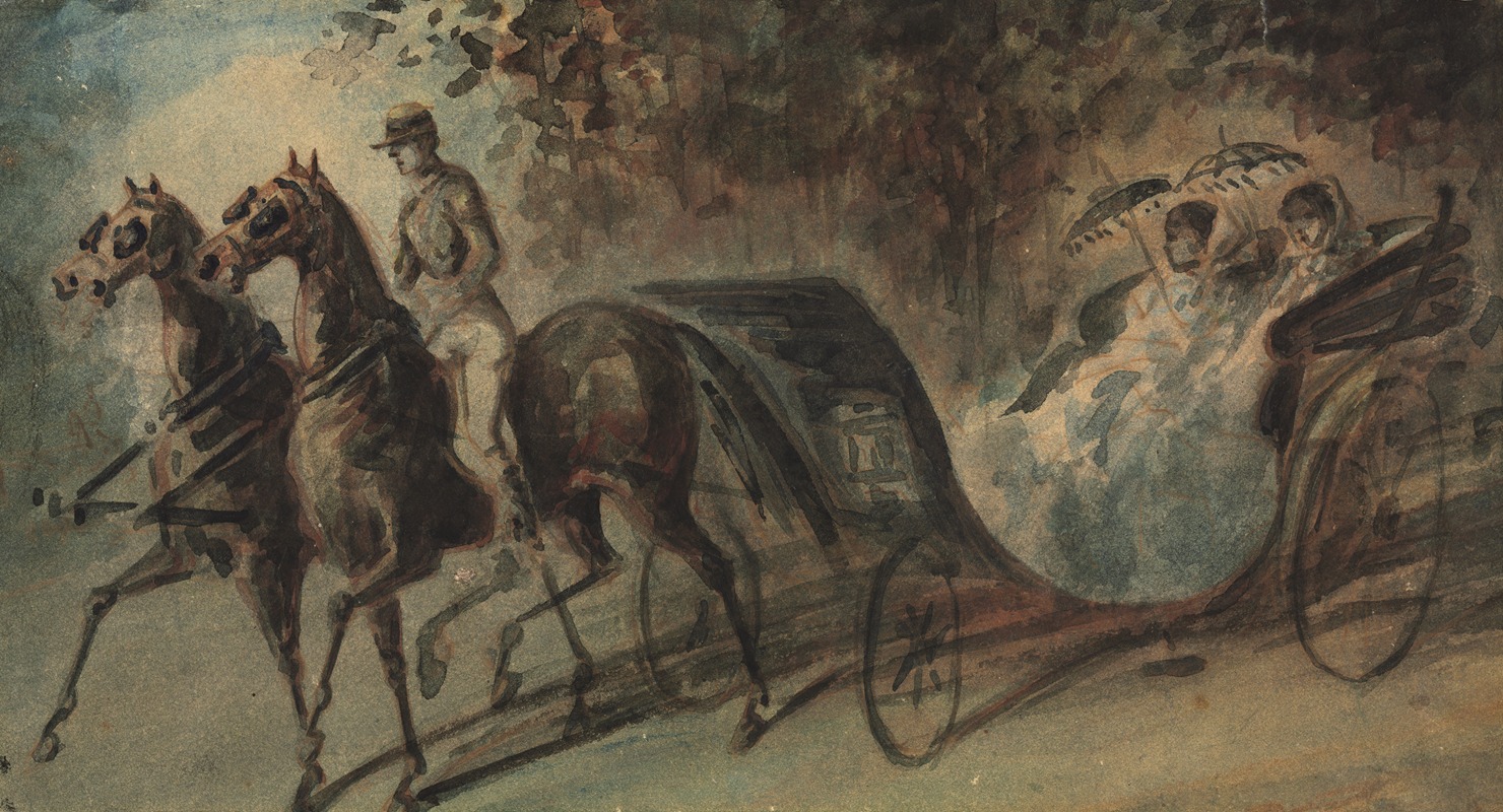 Constantin Guys - Carriage in the Bois de Boulogne