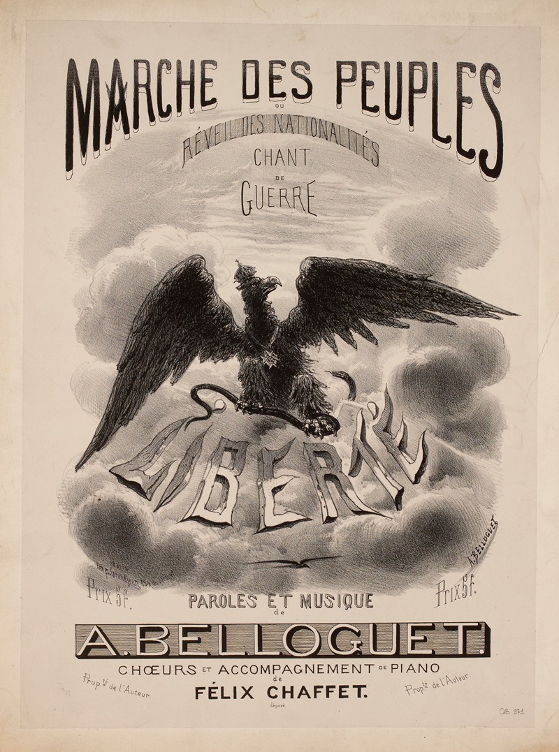 Achille Belloguet - Marche des peuples ou Réveil des nationalités chant de guerre