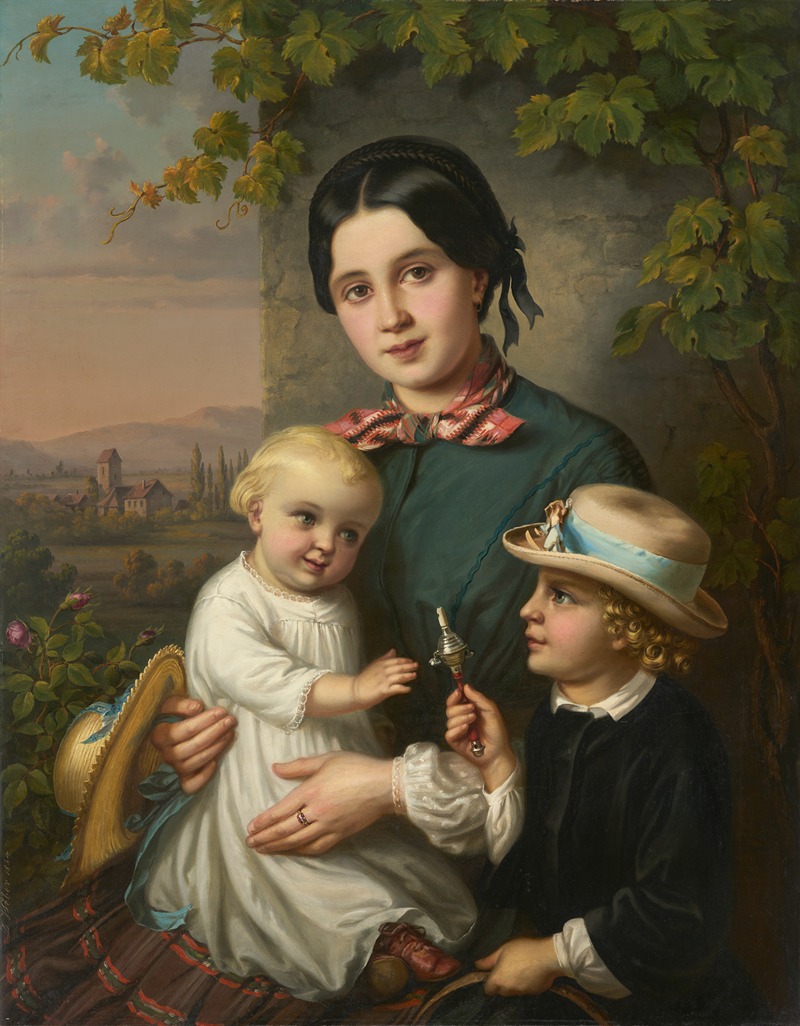 Dominik Weber - Portrait of a Young Woman with Two Children