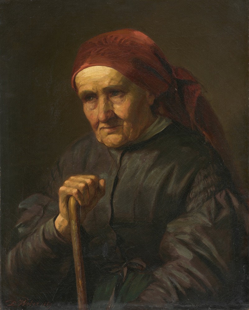 Dominik Weber - Portrait of an Elderly Peasant Woman