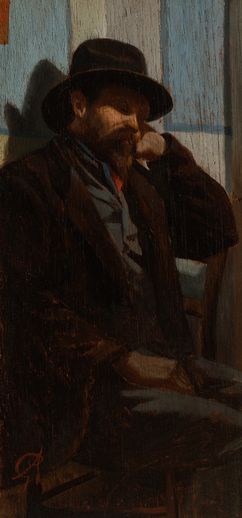 Giuseppe Abbati - A Man Seated and Asleep