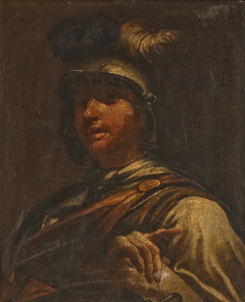 Giuseppe Maria Crespi - Young man wearing a plumed helmet