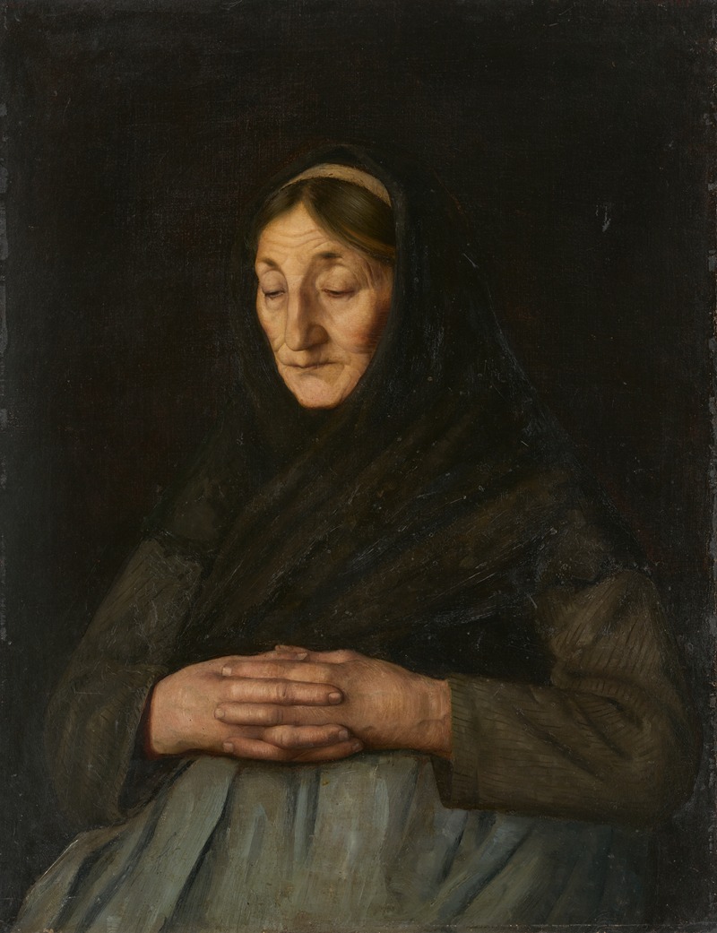 Gustave Stoskopf - Old Woman (Alsatian Peasant Woman in Prayer)