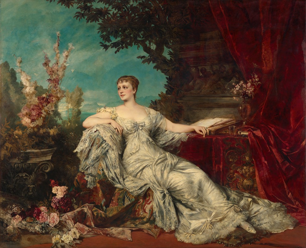 Hans Makart - Portrait Of Countess Gabrielle Louise Marie Duchâtel (1854-1889), Wife Of The French Ambassador In Vienna