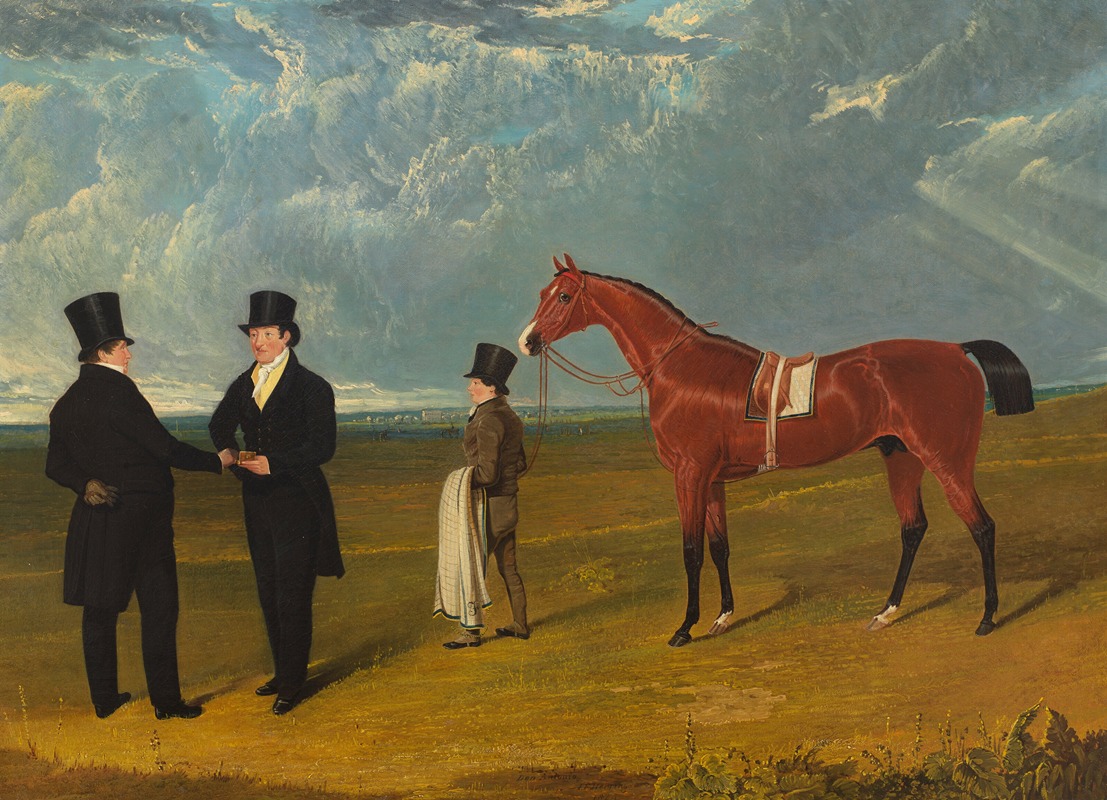 John Frederick Herring Snr. - Don Antonio With His Owner Mr Ferguson, His Trainer And A Stable Hand