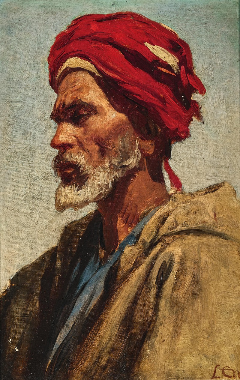 Leopold Carl Müller - An Arab with a red turban