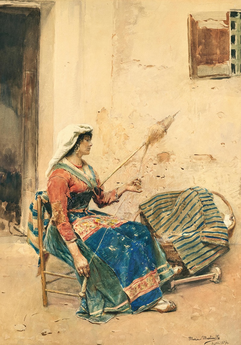 Maria Martinetti - An Italian female flax-miller in a traditional costume