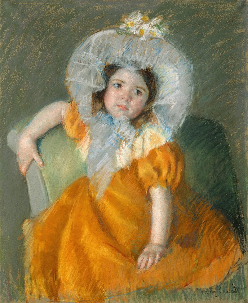 Mary Cassatt - Margot in Orange Dress