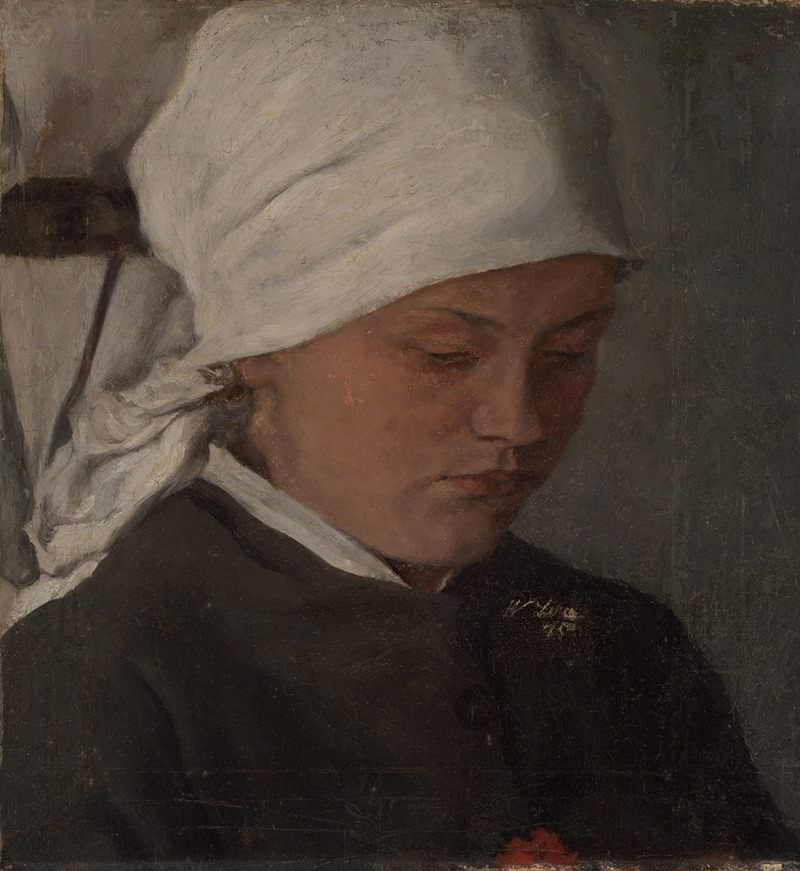 Wilhelm Leibl - Peasant Girl with a White Headcloth